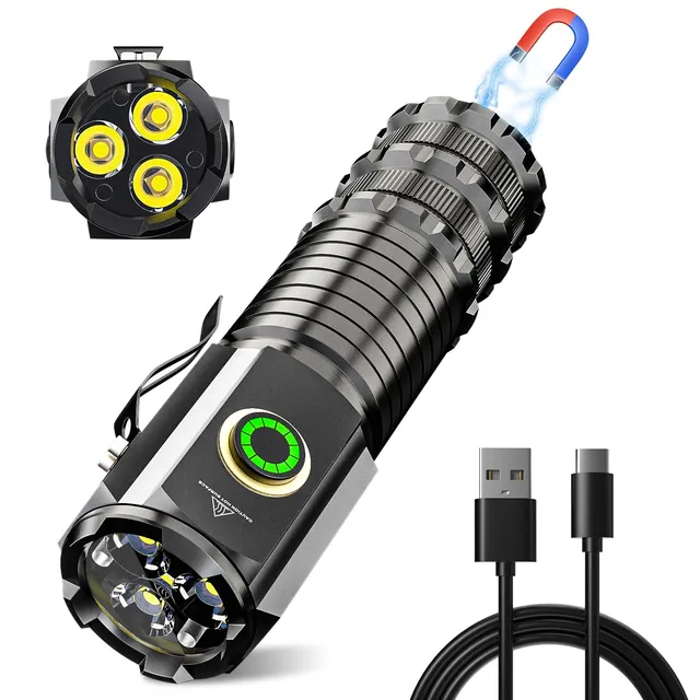 Wind&Moon Mini Torcia LED Ricaricabile 2200mAh IPX5 con Clip