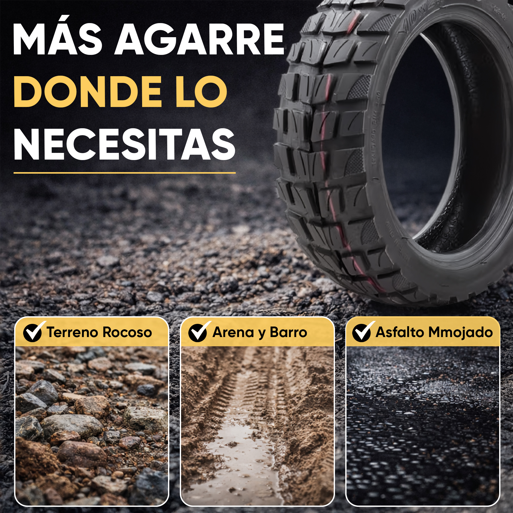 ANSENI Cubiertas pneumatico 10x2.75 tubeless offroad