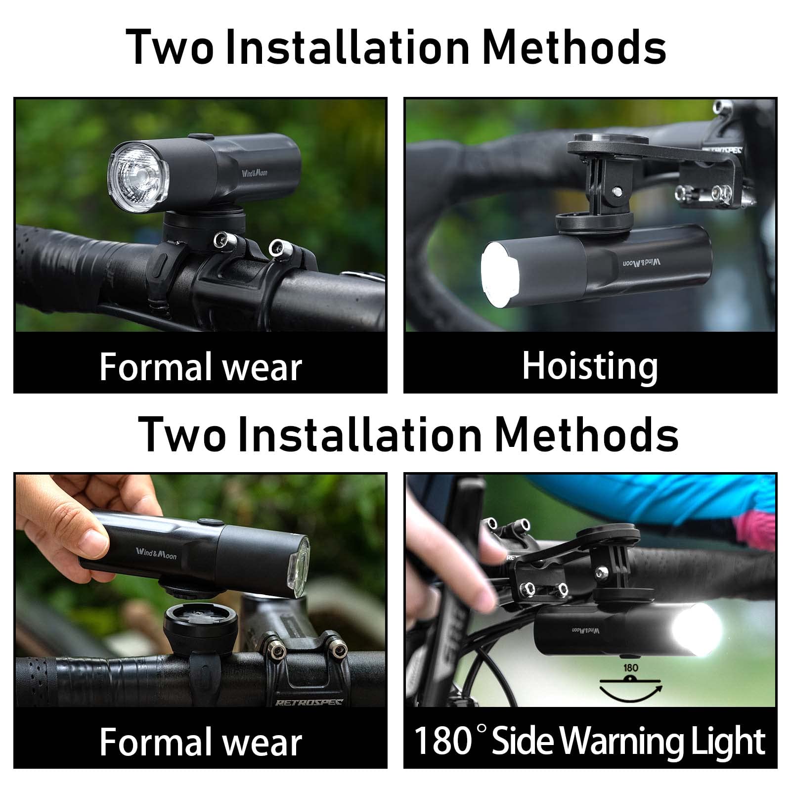 Wind&Moon Bicycle Headlights 800LM faro bici USB 800 lumen