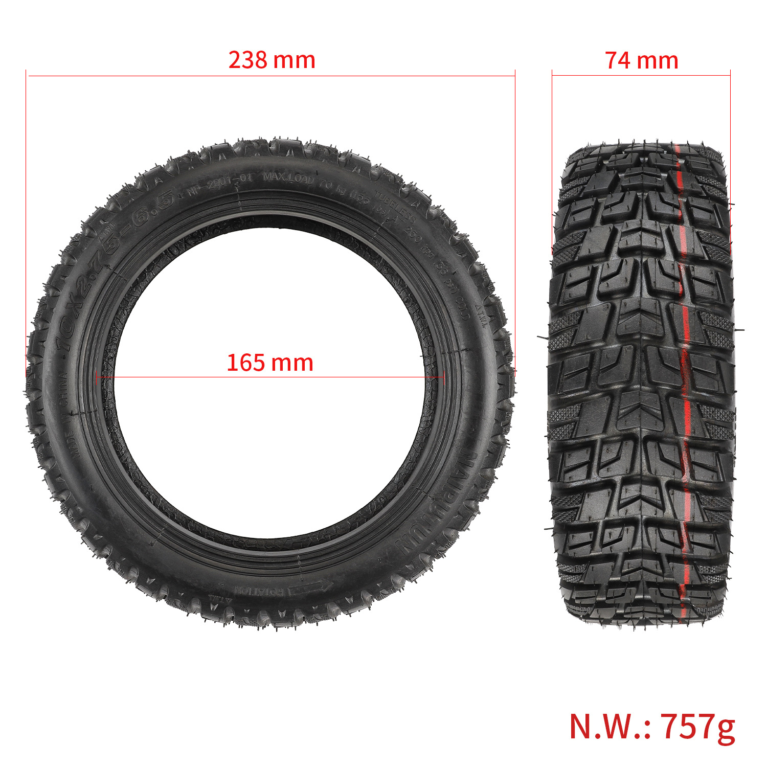 ANSENI Cubiertas 10x2.75-6,5 pneumatico tubeless offroad