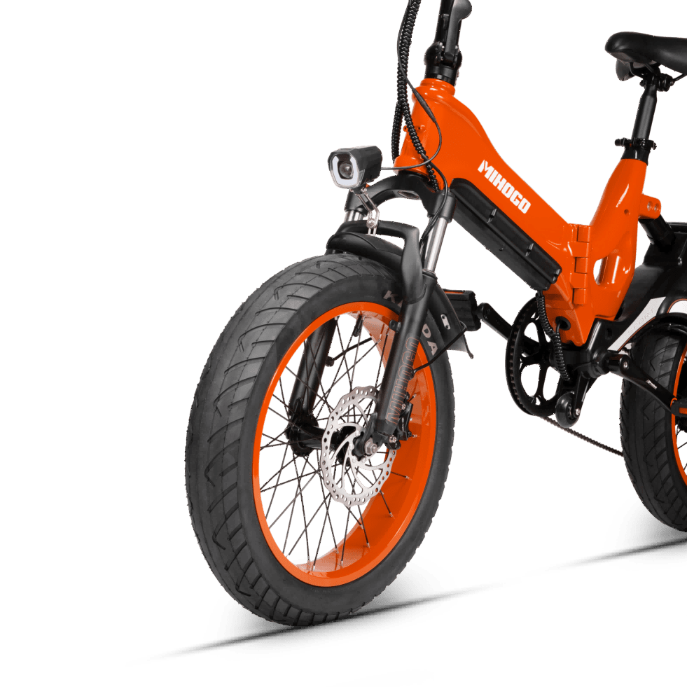 Mihogo NX e-bike arancione ruote classic fuoristrada