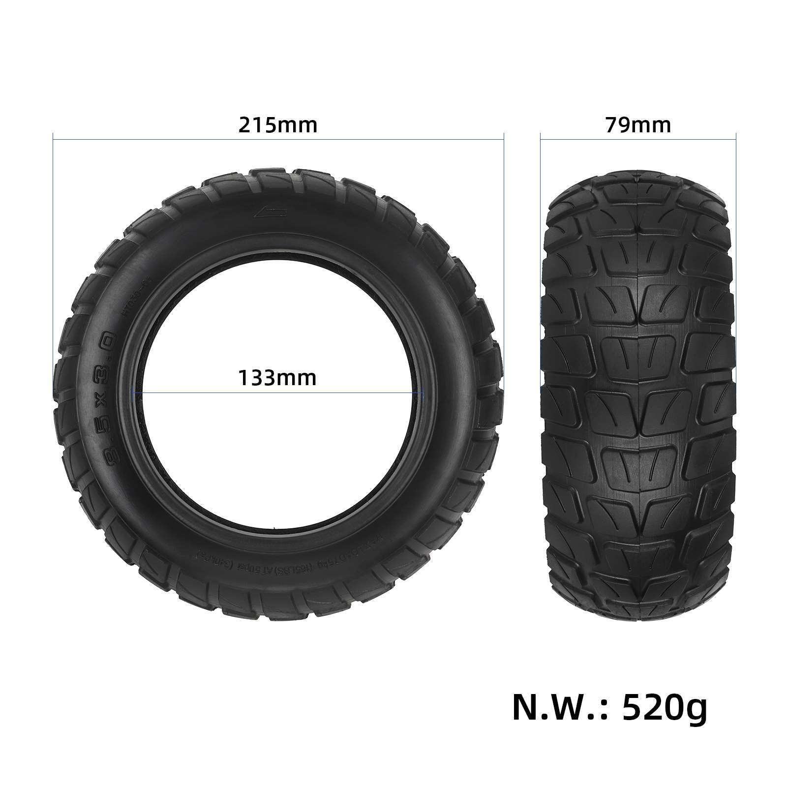 ANSENI Cubiertas Pneumatico Tubeless 8.5x3 Offroad 134mm