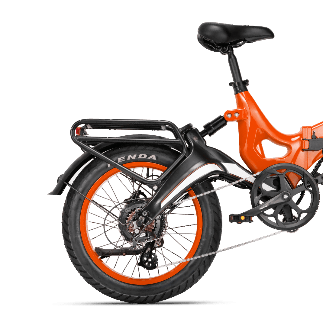 Mihogo NX e-bike arancione ruote classic fuoristrada