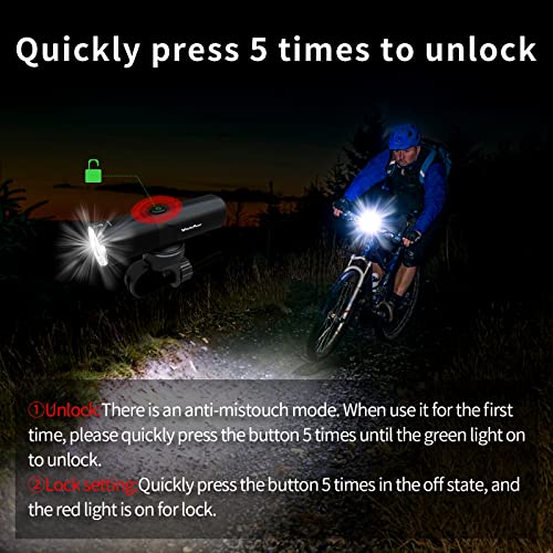 Wind&Moon Combined Lamp 1200LM set luci bici USB alluminio