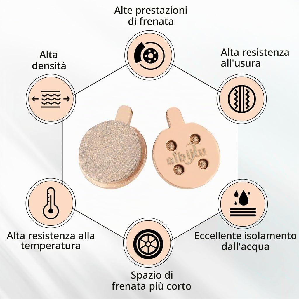 AIBIKU Pastiglie freno monopattino sinterizzate 2 paia Xiaomi