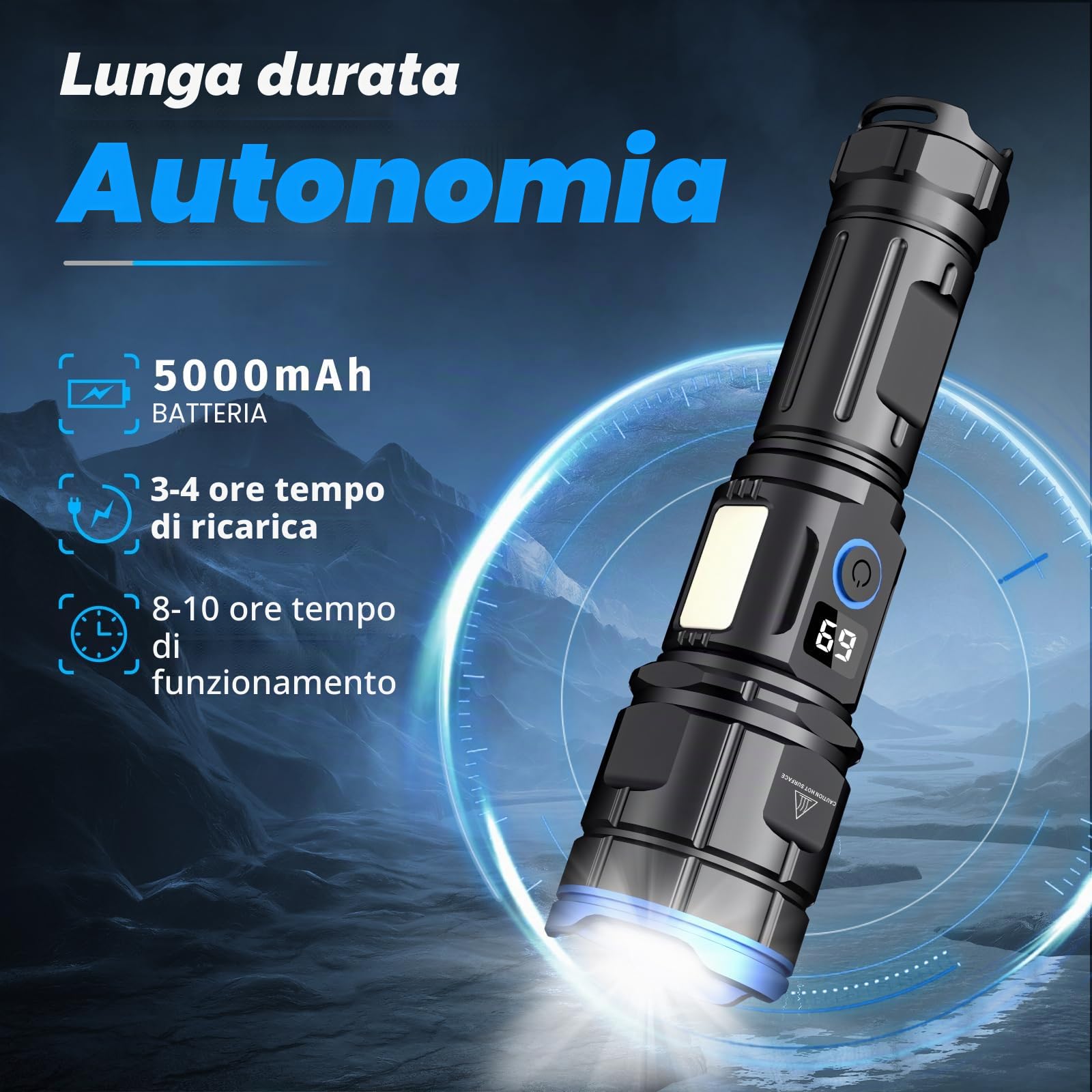Wind&Moon Bicycle Headlights Torcia LED Ricaricabile Magnetica IPX6