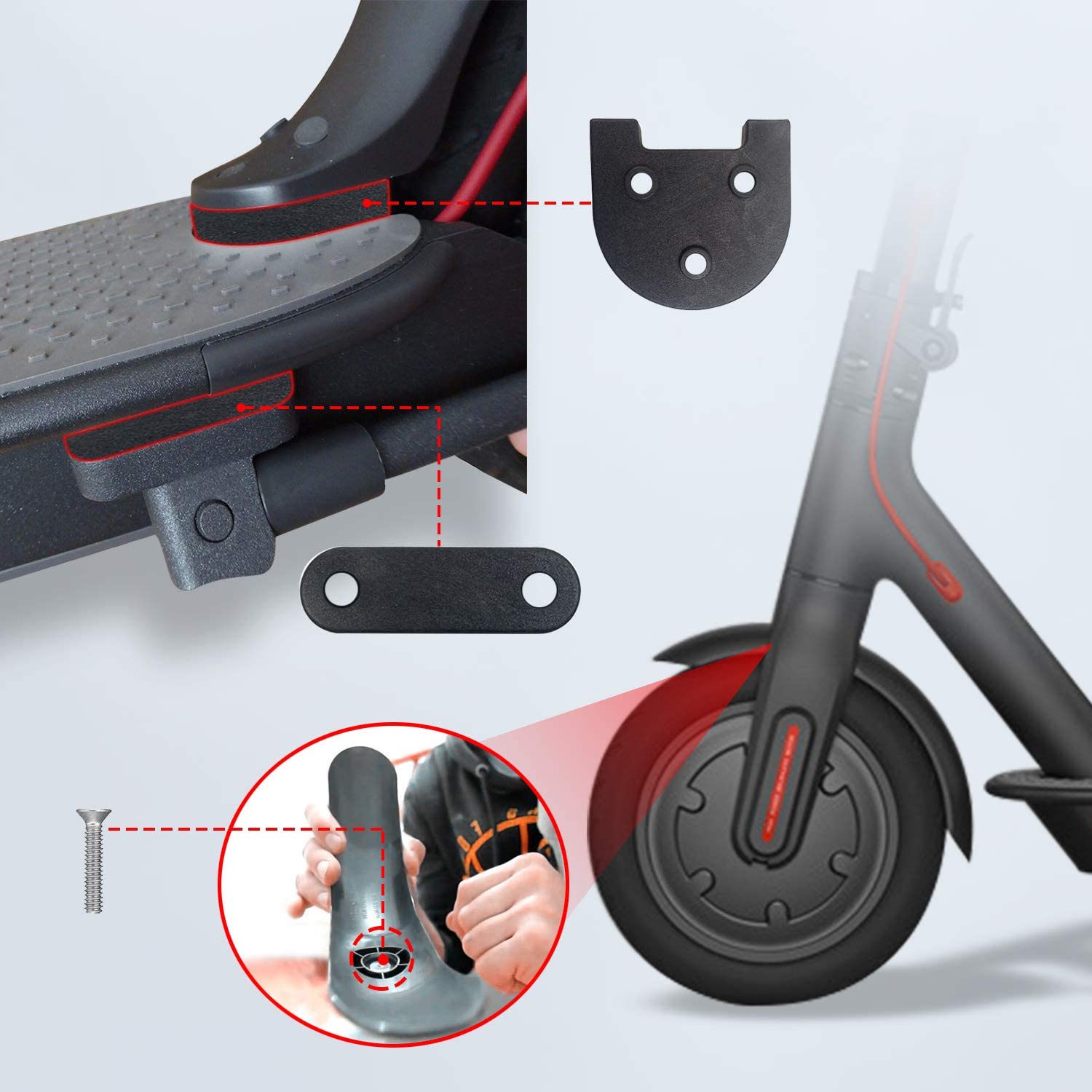ANSENI Kit ruote Wanda 10 pollici bianche + camere per Xiaomi M365