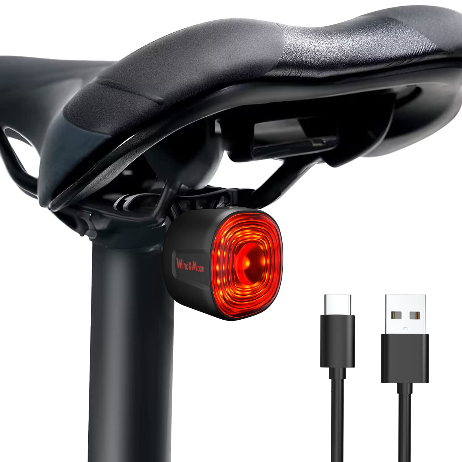 Wind&Moon Bicycle Taillights luce posteriore bici USB frenata