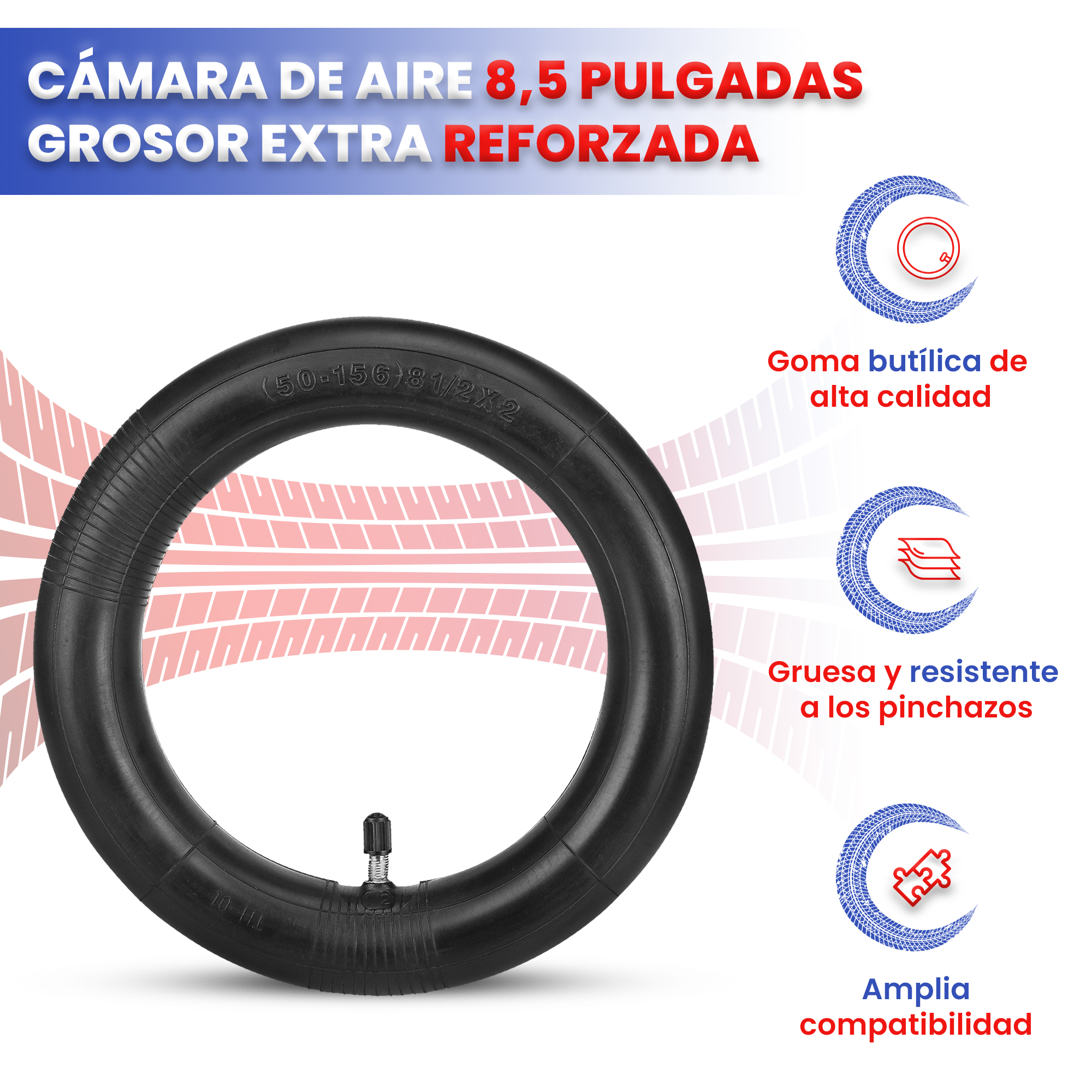 ANSENI Cámaras Camera Aria 8,5 Pollici Valvola Dritta 140g