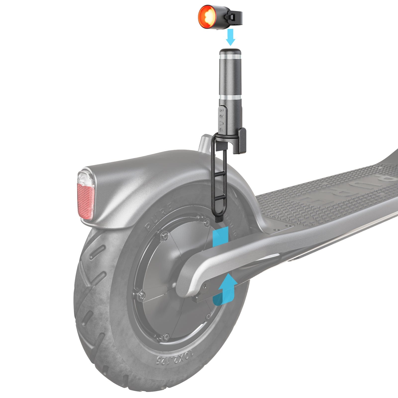 Pure Air 2 Gen Supporto luce monopattino elettrico 165mm
