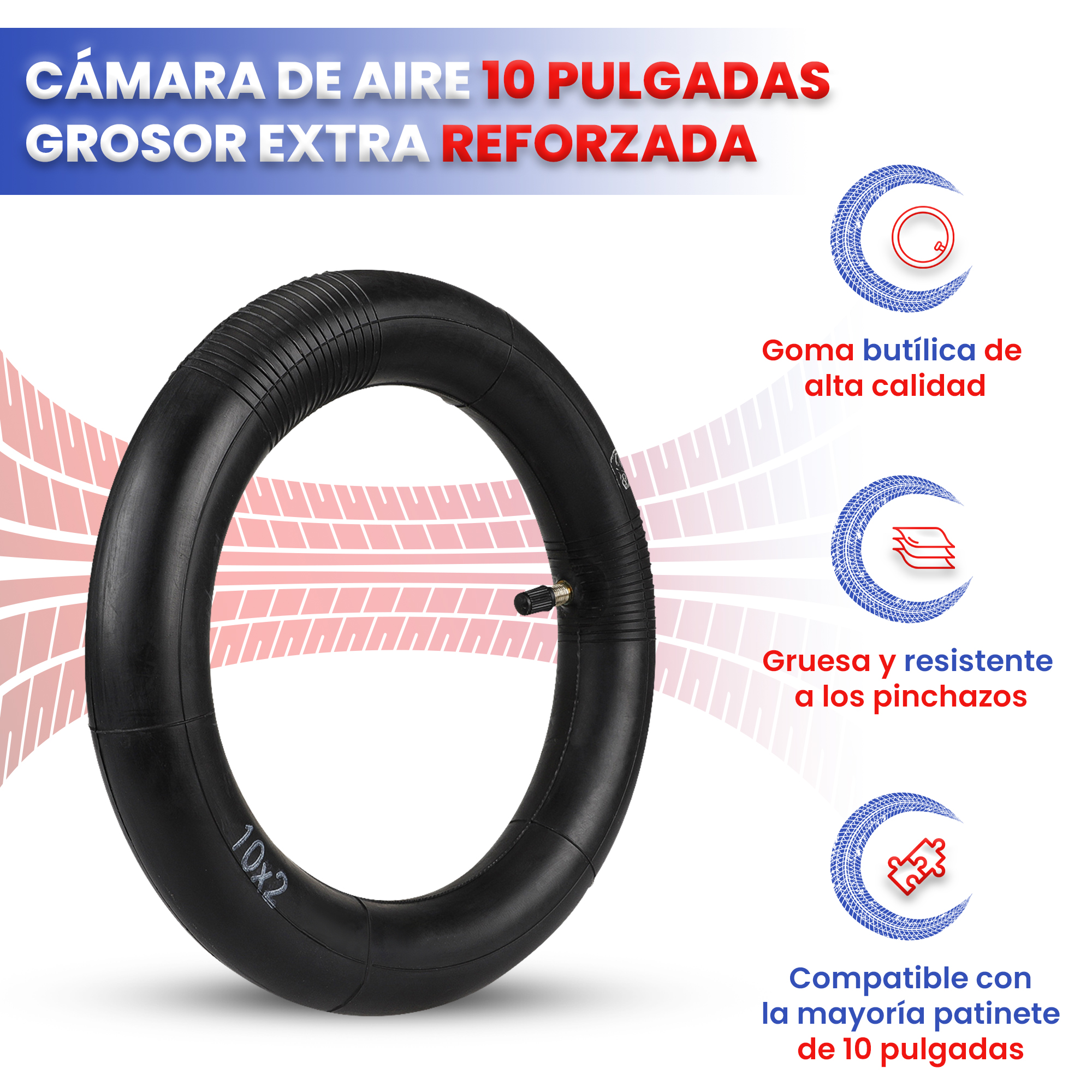 ANSENI Cámaras de aire camera d'aria 10 pollici rinforzata pack 10pz