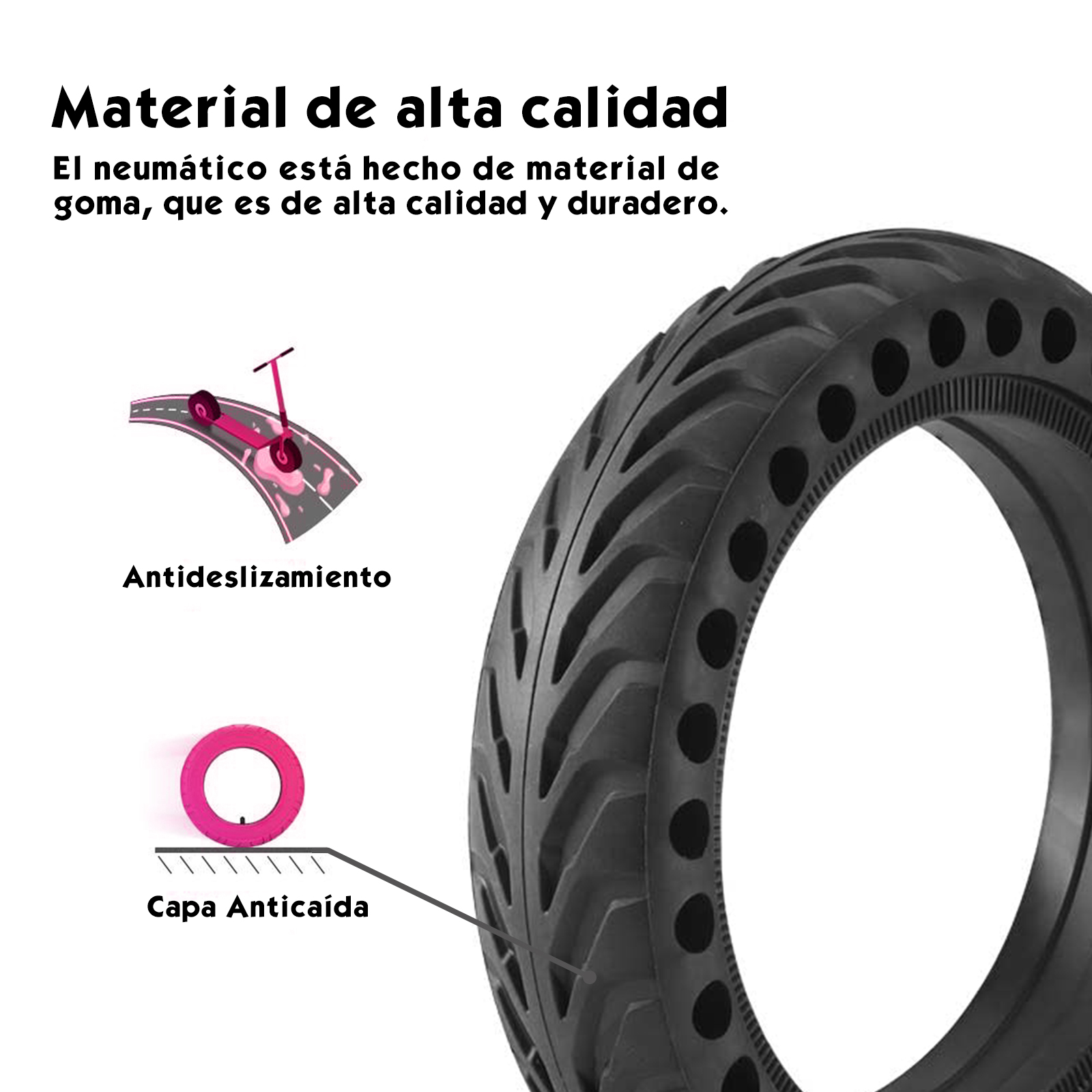 ANSENI 8.5x2 ruote piene 8,5 pollici monopattino 2 pz