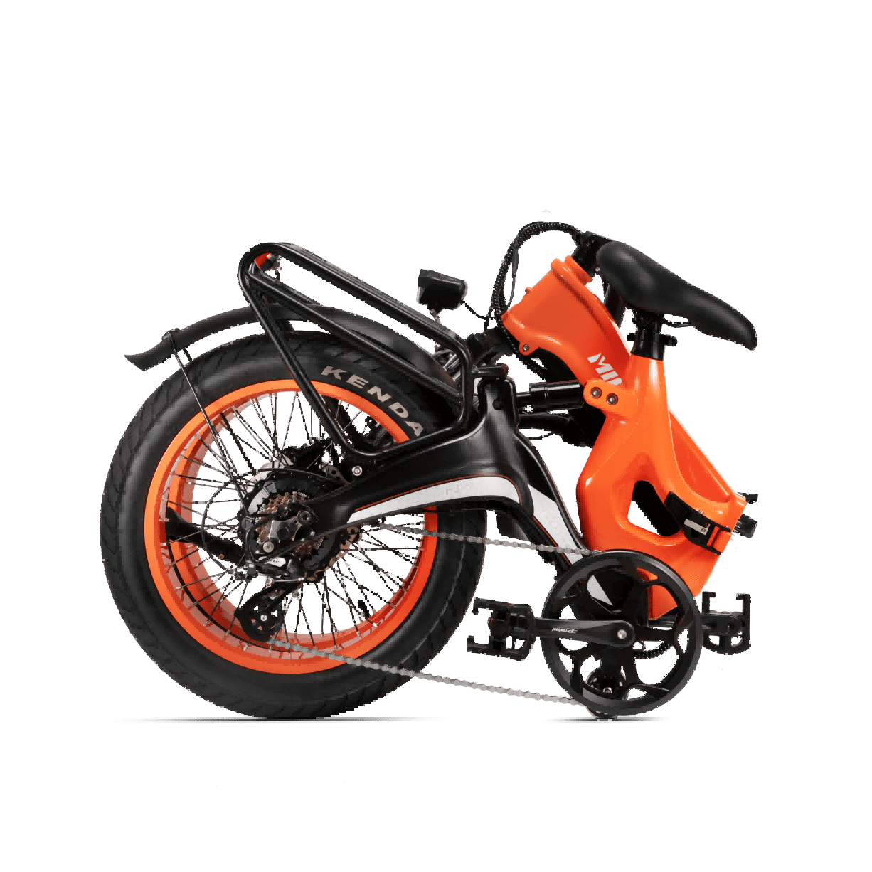 Mihogo NX e-bike arancione ruote classic fuoristrada
