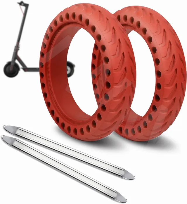 ANSENI Ruedas macizas ruote piene 8.5x2 monopattino rosse antiforatura x2