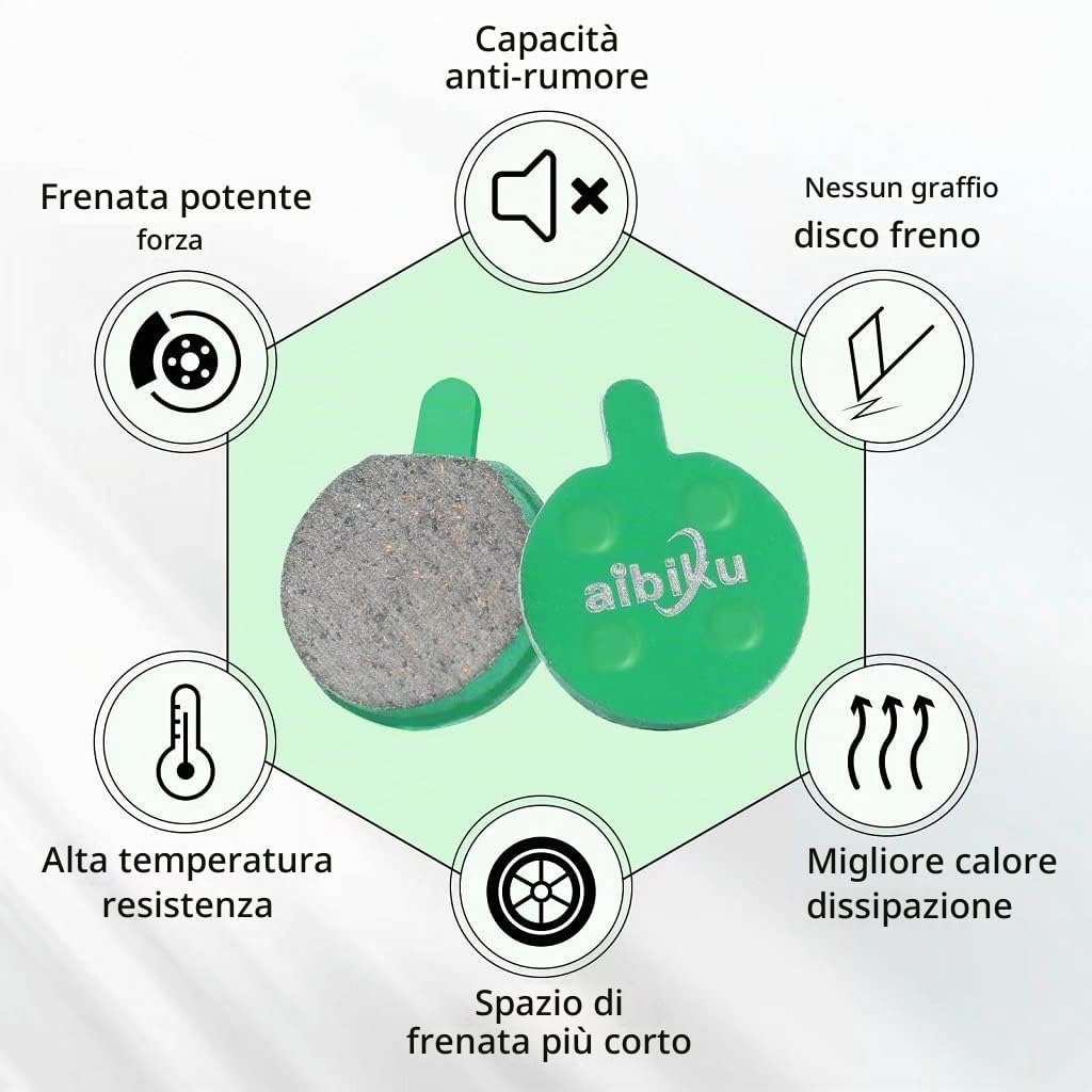 Aibiku Pastiglie Freno Ceramica 18,5mm 2 Paia Xiaomi M365