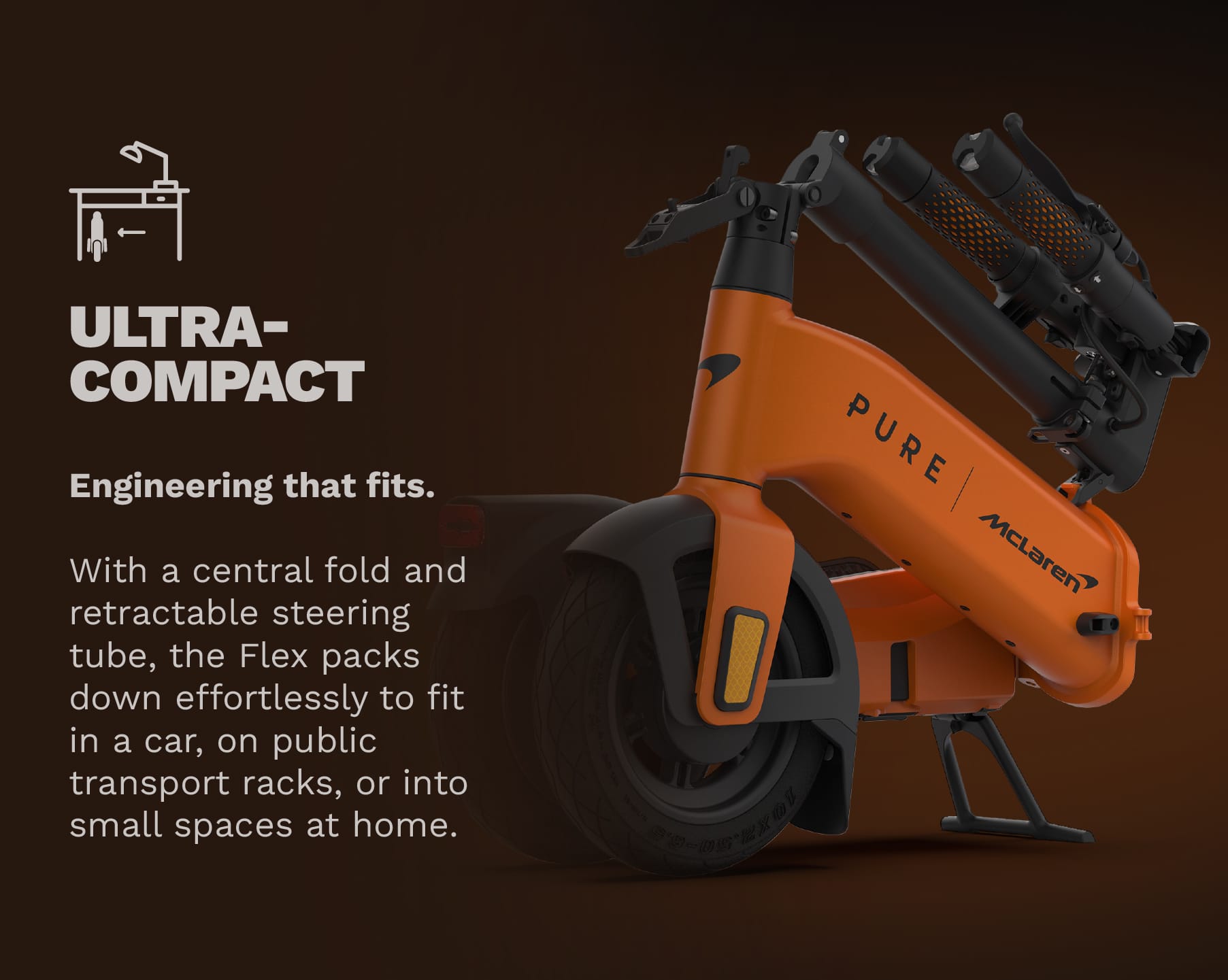 Pure x McLaren Flex monopattino elettrico Papaya 40 km