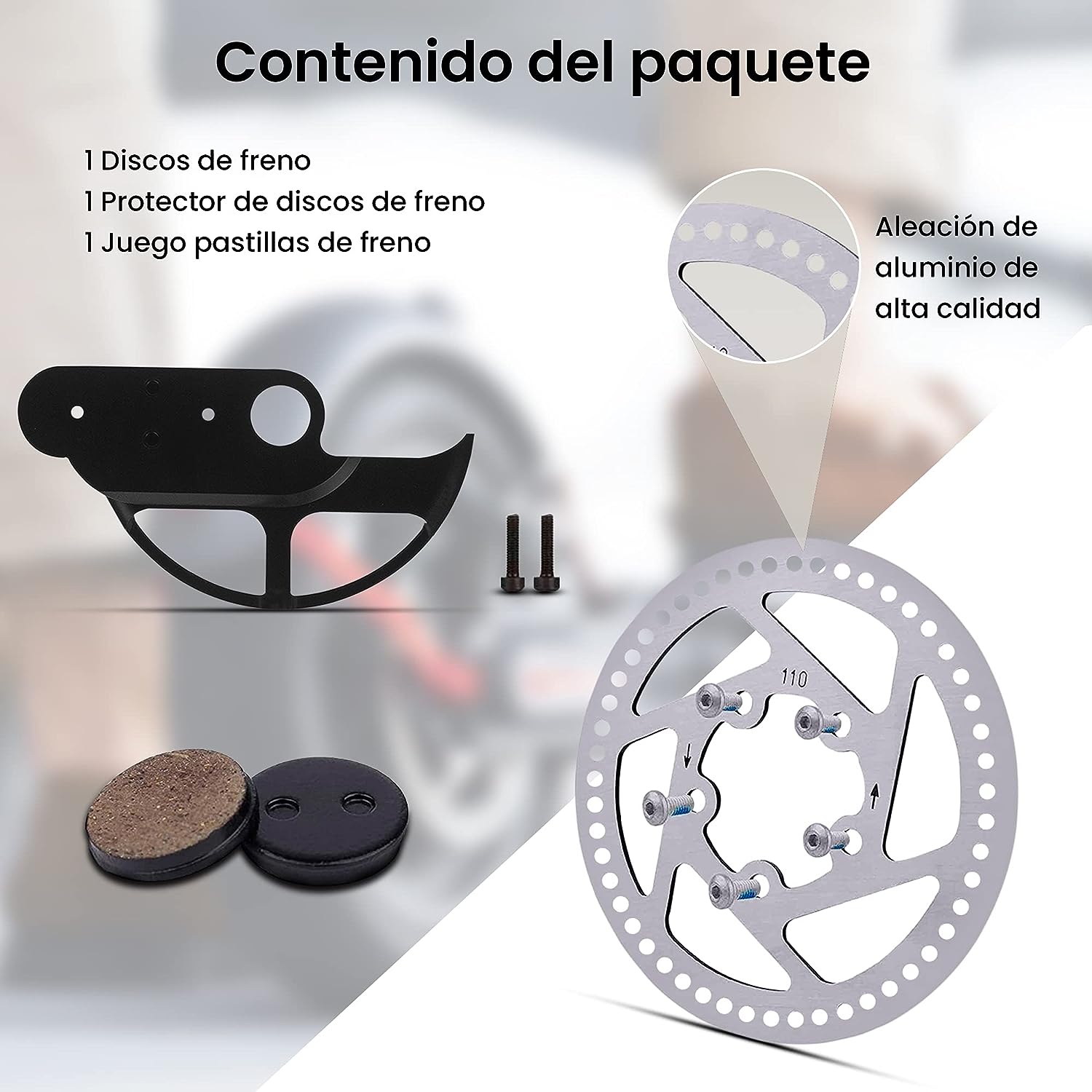 ANSENI Freni disco 110mm + pastiglie + protezione per Xiaomi M365