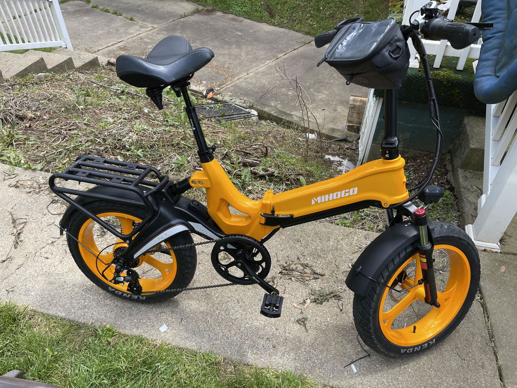 Mihogo NX e-bike arancione ruote classic fuoristrada