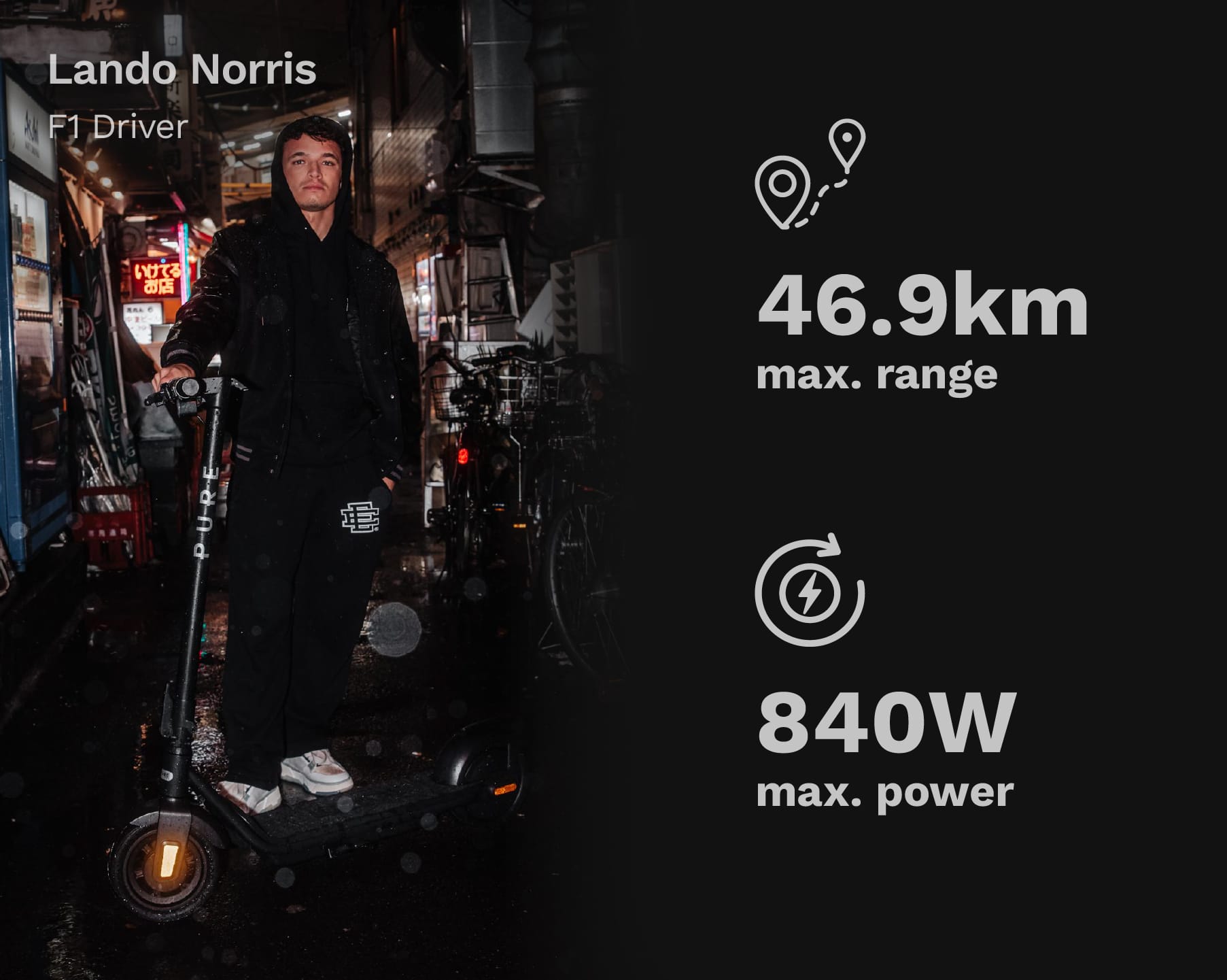 Pure Air⁵ monopattino elettrico nero 10" autonomia 46km