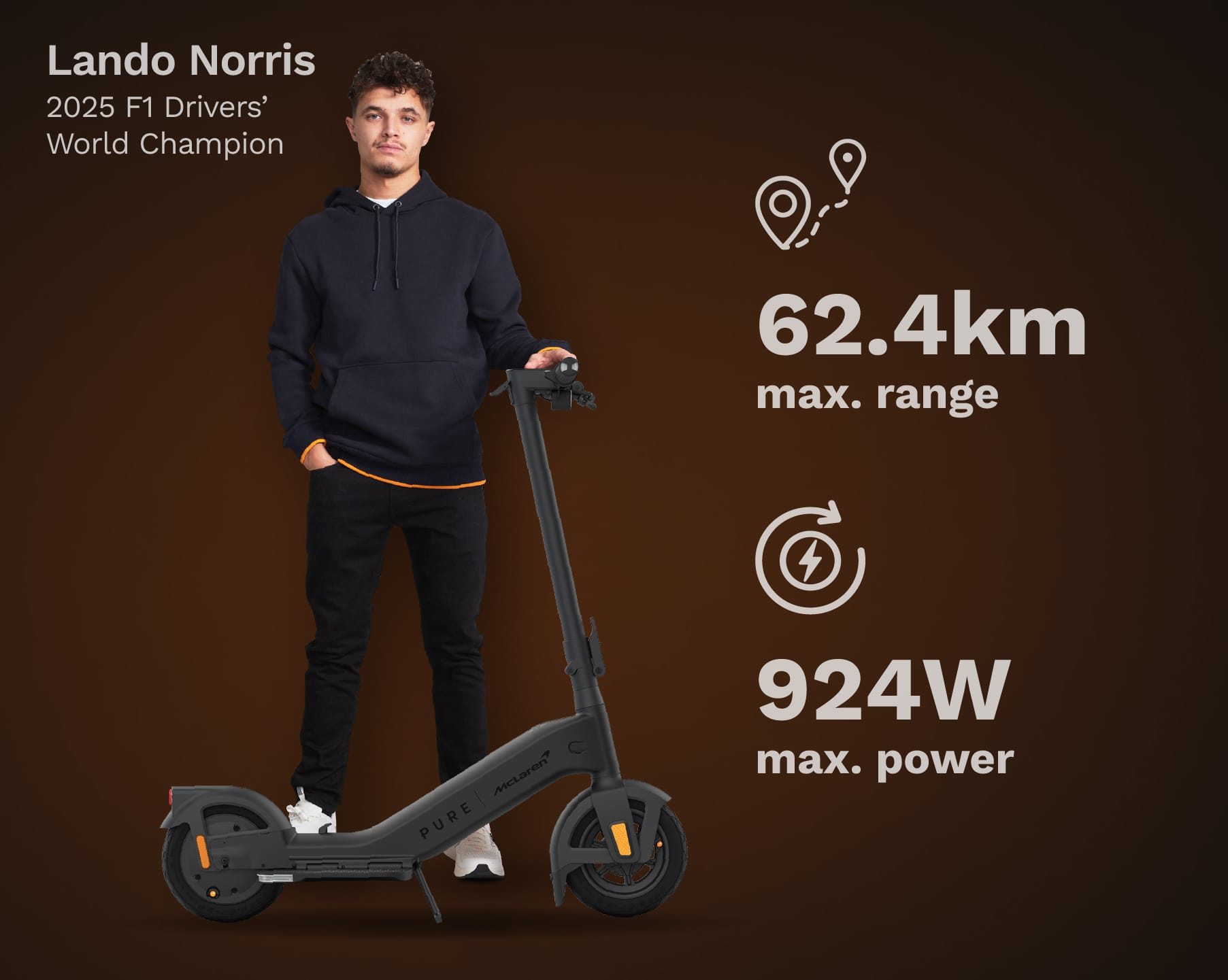 Pure x McLaren Black monopattino elettrico ricondizionato 62 km