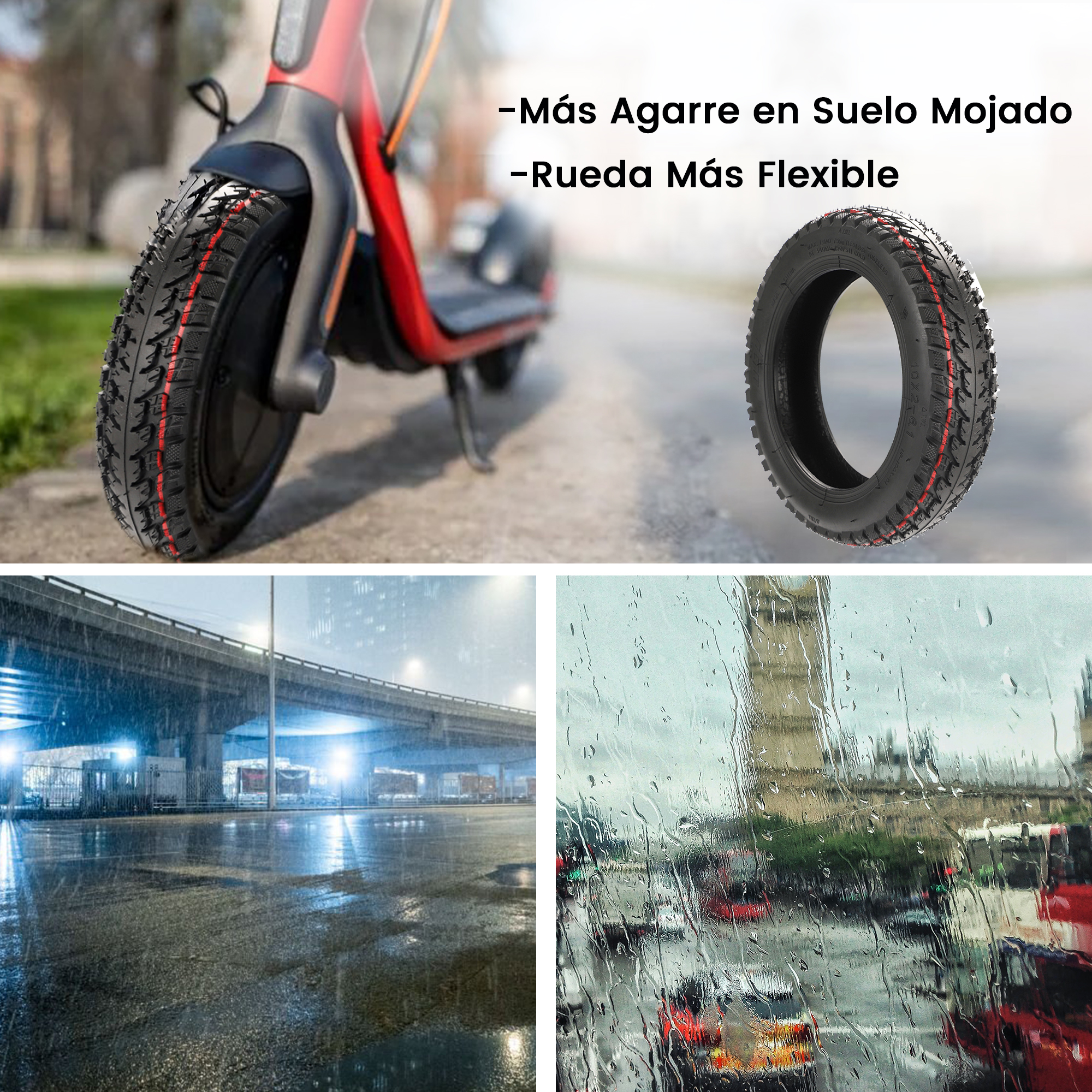 ANSENI Cubiertas Pneumatico Tubeless 10 Pollici Offroad 10x2