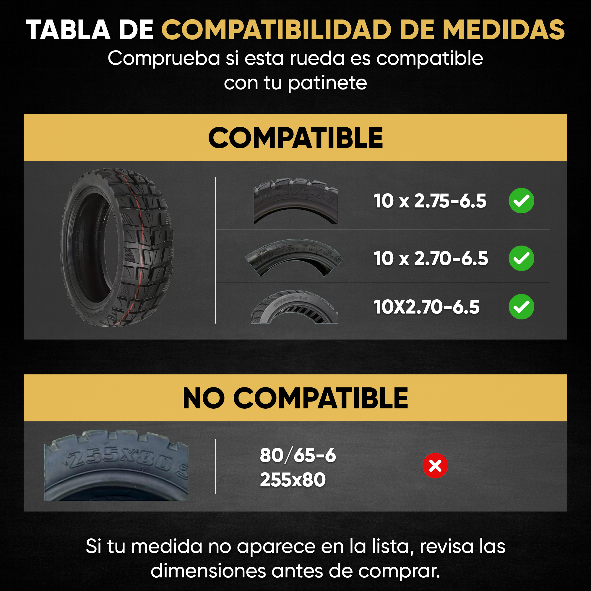 ANSENI Cubiertas pneumatico 10x2.75 tubeless offroad