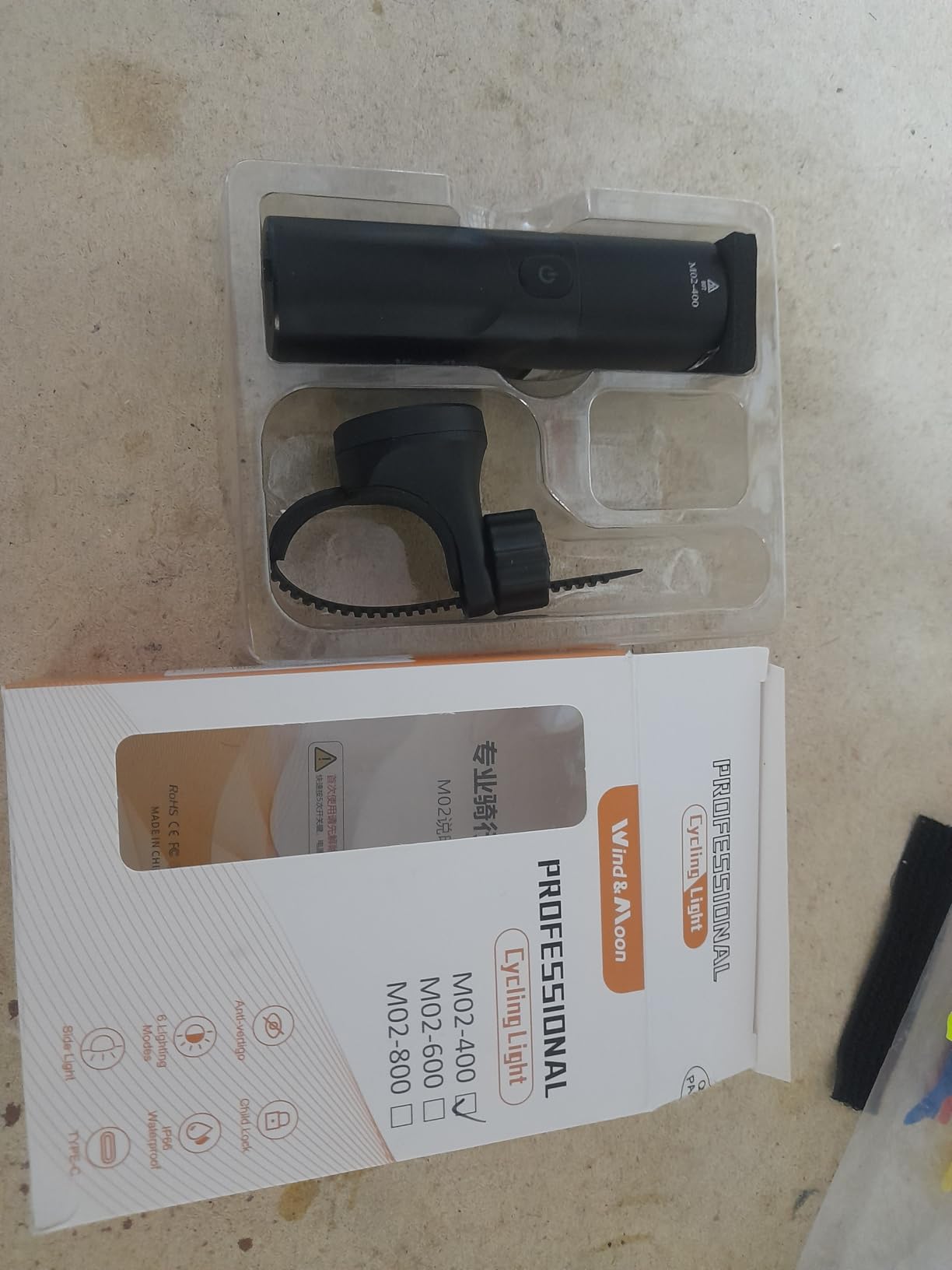 Wind&Moon 400LM luce bici anteriore USB IP66 bianca