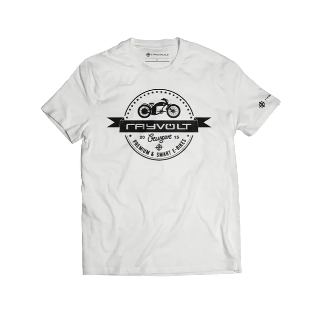 Rayvolt Apparel Cruzer Stamp T-Shirt Bianca M Cotone