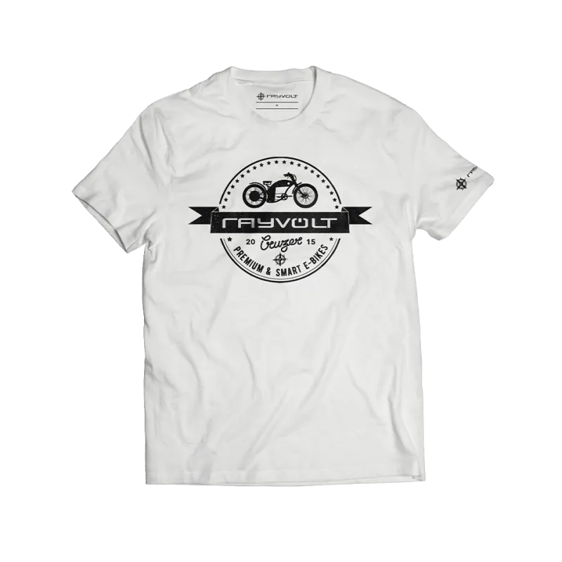 Rayvolt Apparel Cruzer Stamp T-Shirt Bianca M Cotone