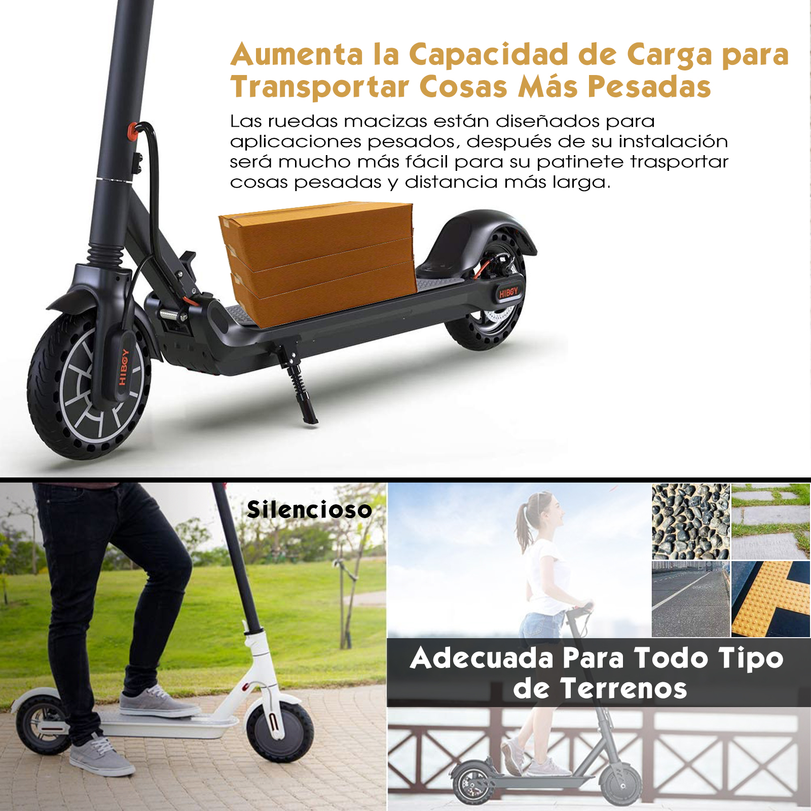 ANSENI Ruedas macizas 8,5x2 ruota piena antiforatura Xiaomi