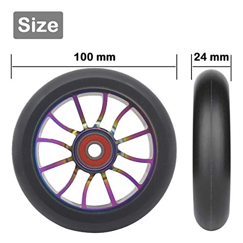 Aibiku Ruote Pro Stunt Scooter 100mm Ruote Monopattino 2 Pezzi 88A