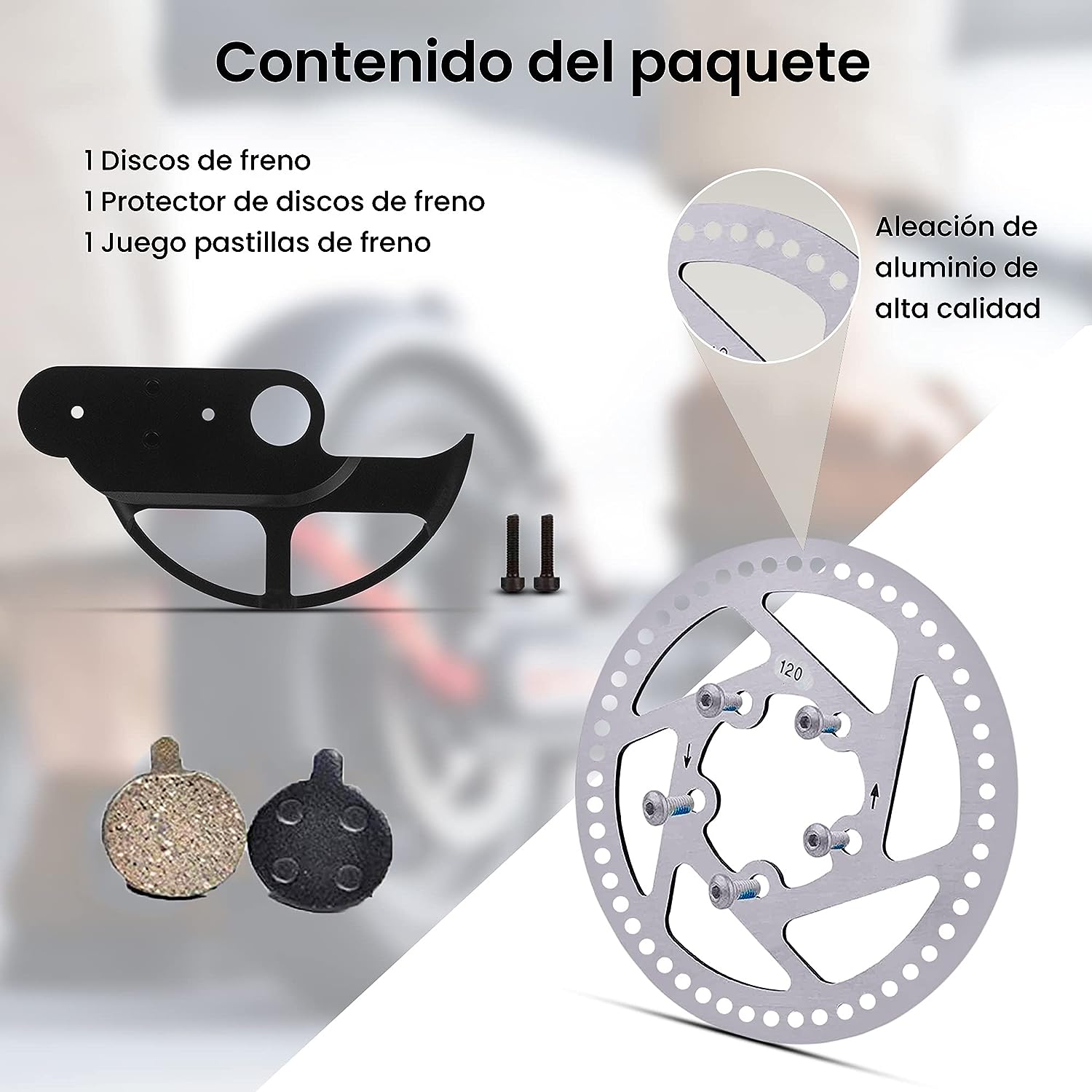 ANSENI Frenos Kit Disco Freno 120mm Xiaomi M365 Pro Pastiglie