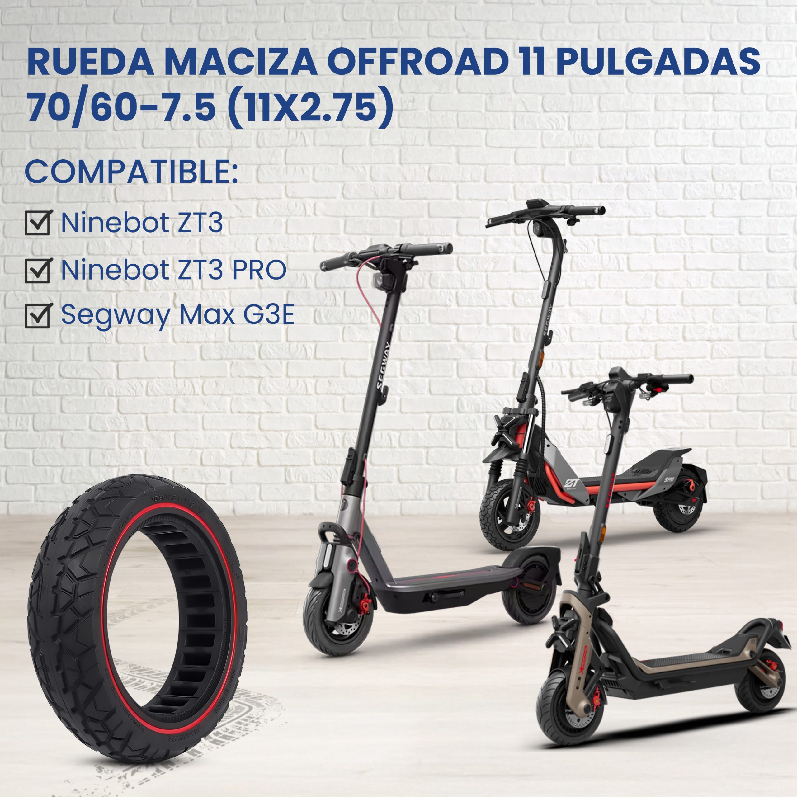 ANSENI Ruedas macizas ruota piena 11" 70/60-7.5 ZT3 Pro