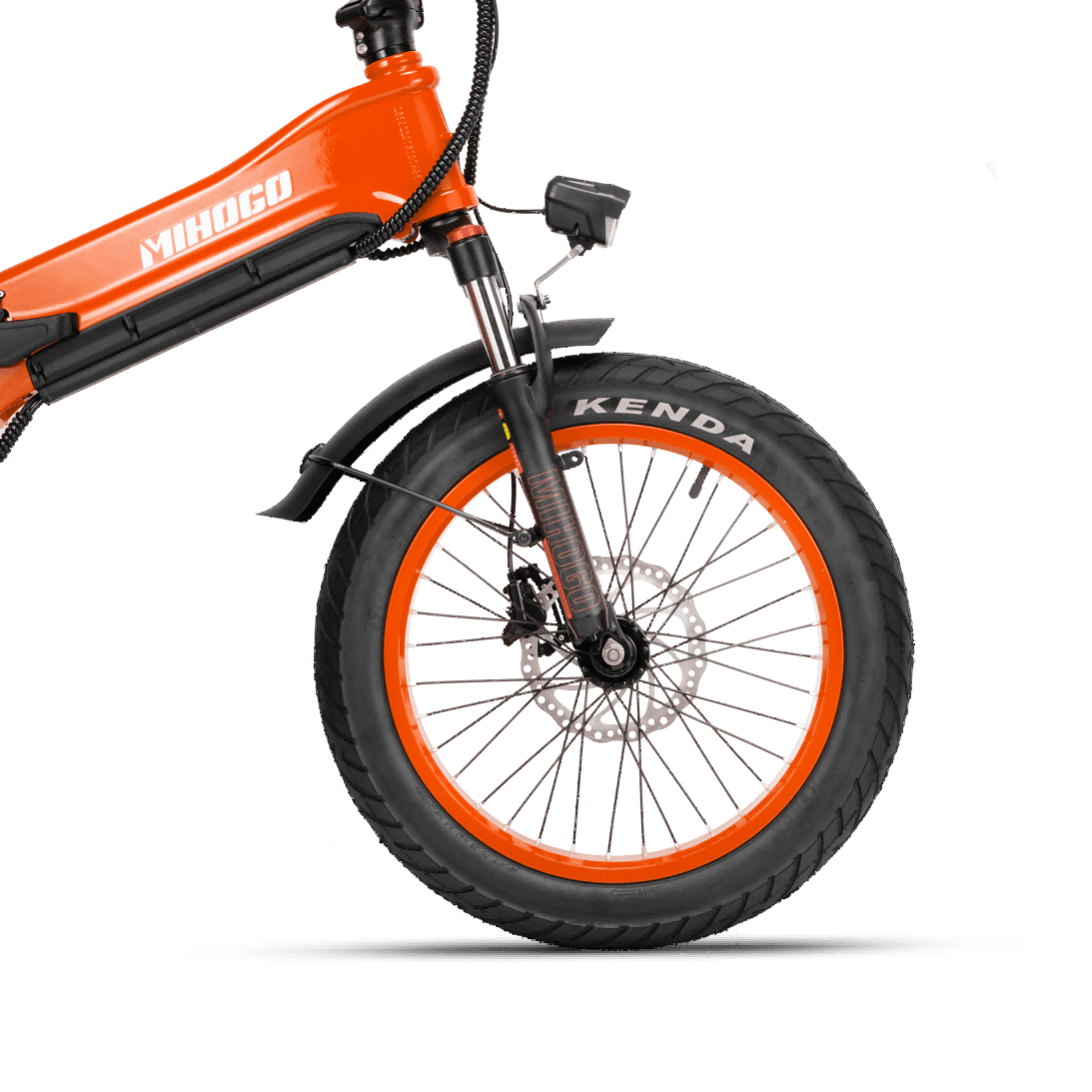 Mihogo NX e-bike arancione ruote classic fuoristrada