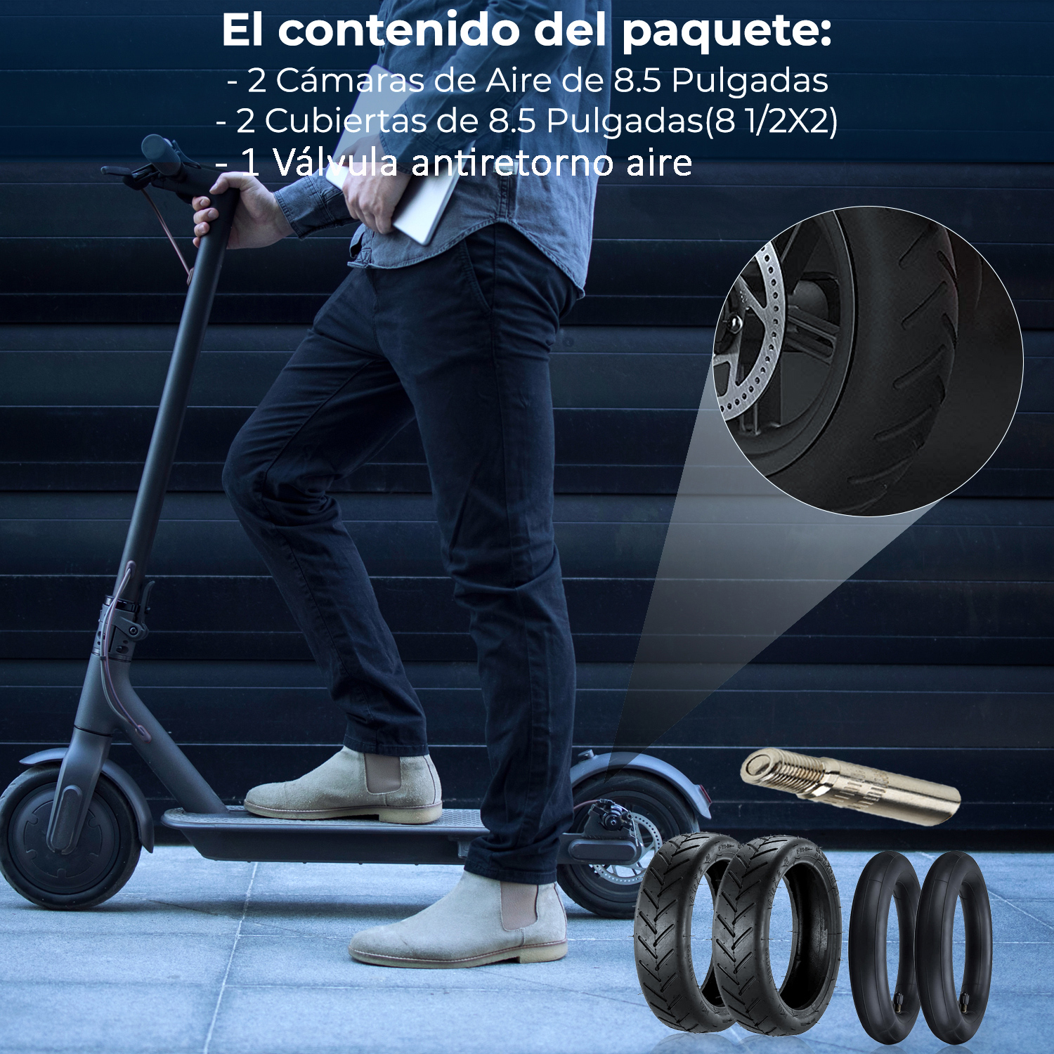 ANSENI kit 2 copertoni 8,5"+2 camere aria monopattino Xiaomi M365