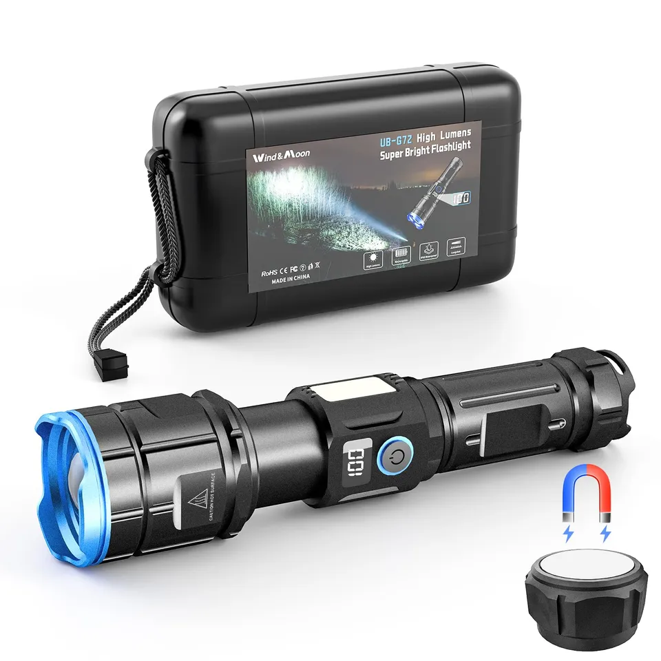 Wind&Moon Bicycle Headlights Torcia LED Ricaricabile Magnetica IPX6