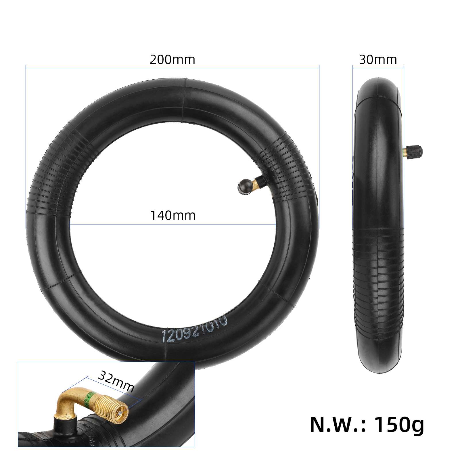 ANSENI Cámaras de aire 8.5x2 rinforzata valvola 90° 1 pezzo