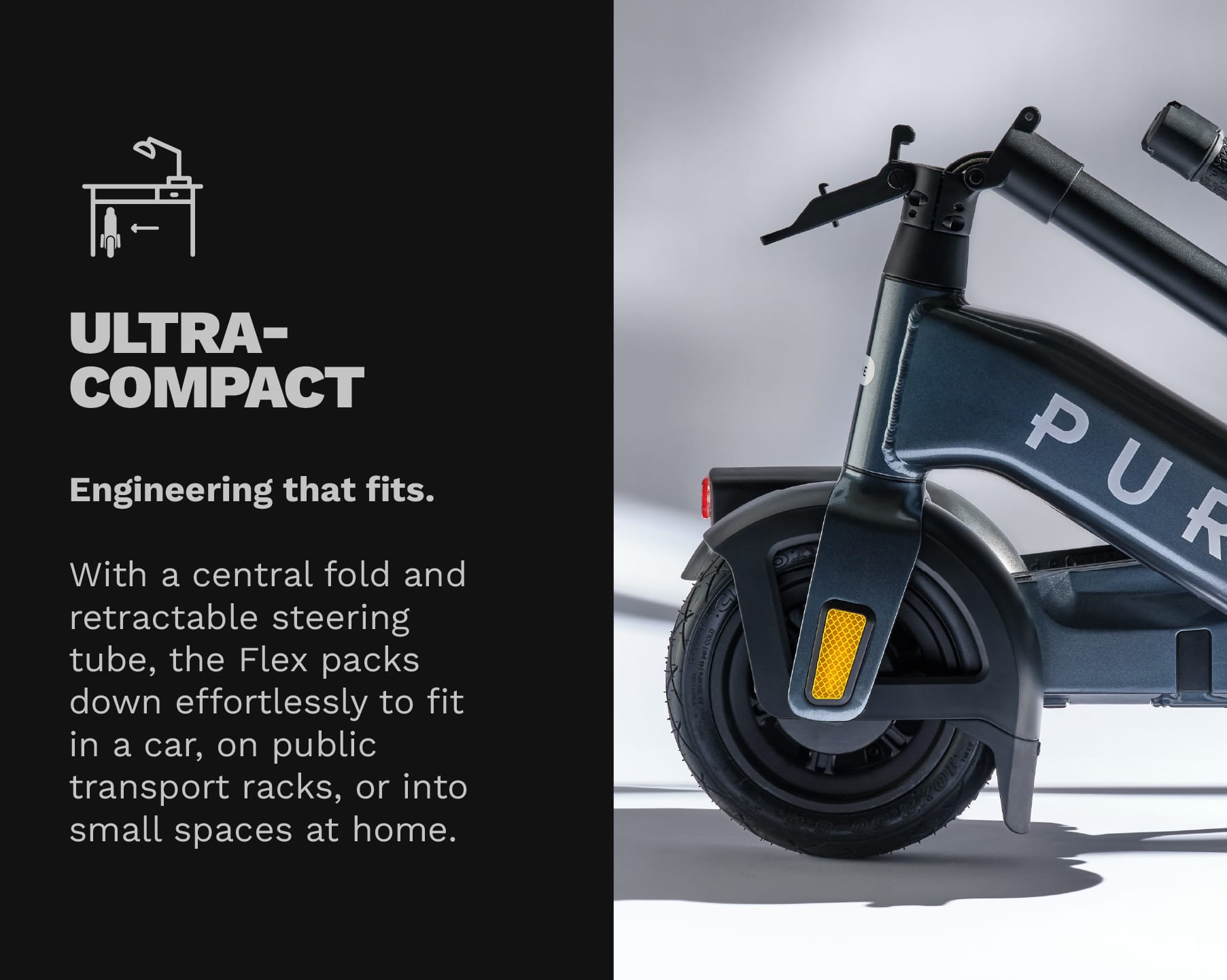 Pure Electric Flex Monopattino Elettrico Pieghevole Platinum 52 km