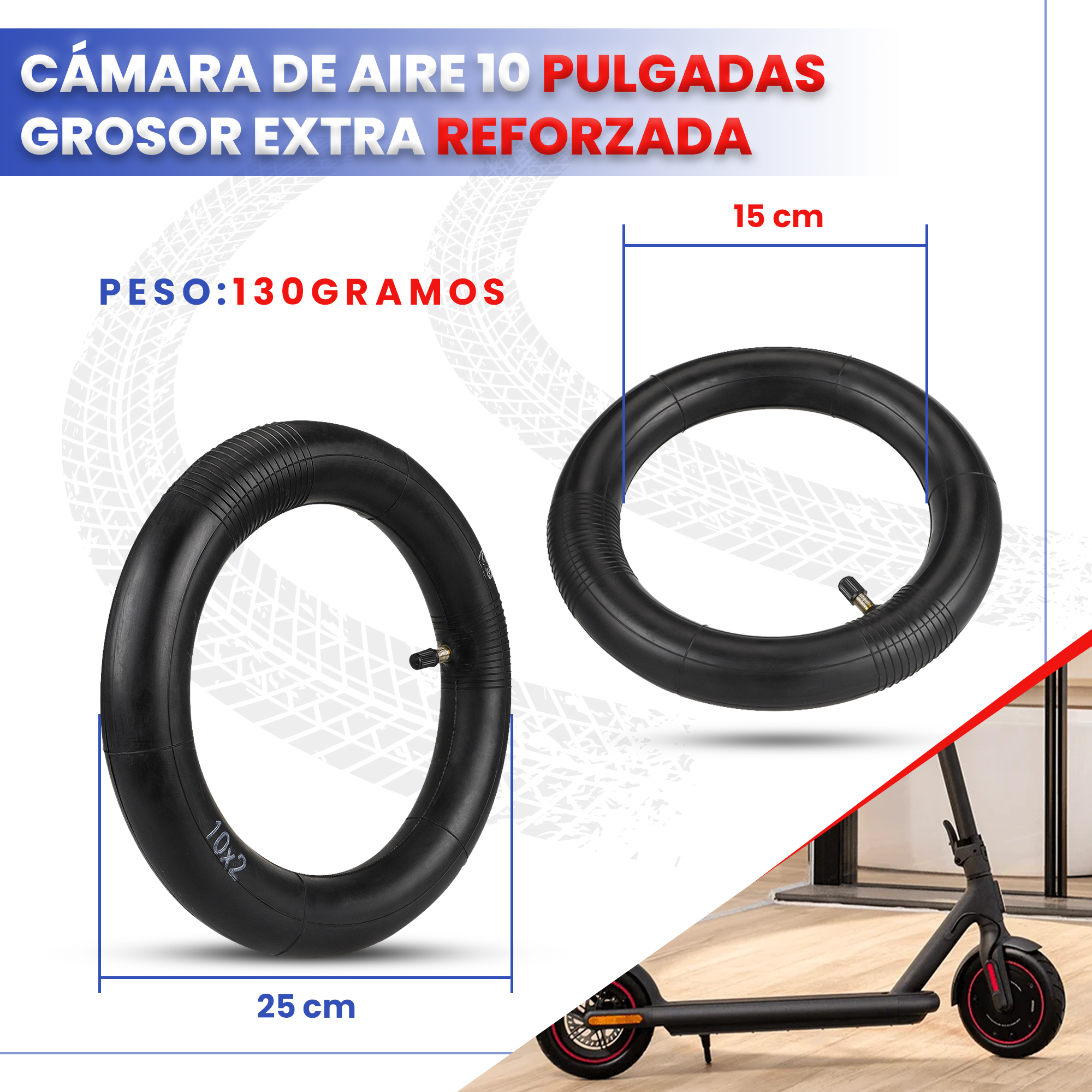 ANSENI Cámaras de aire camera d'aria 10 pollici rinforzata pack 10pz