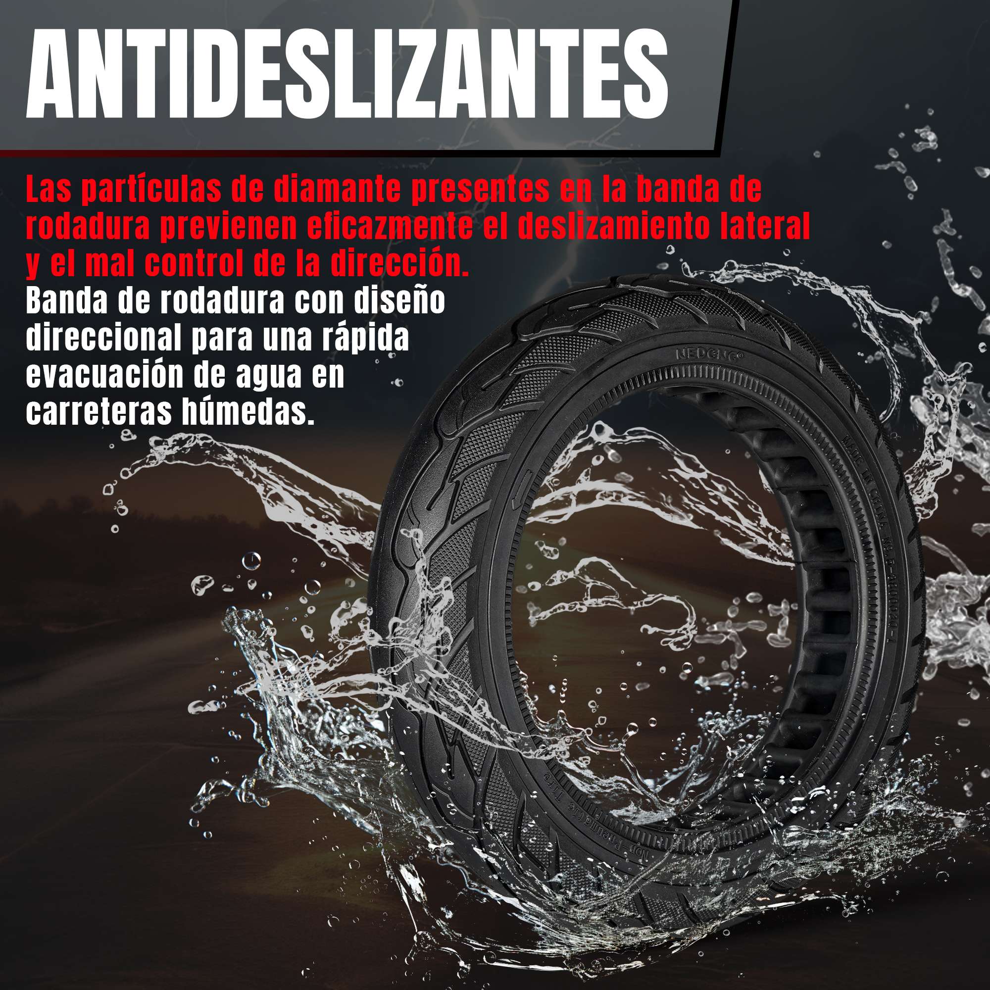 ANSENI Ruedas macizas Ruota Piena 10x2.50 per Xiaomi 4 Pro