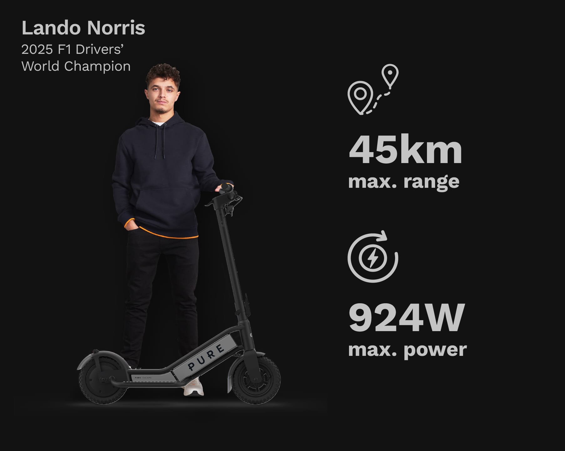 Pure Escape monopattino elettrico ricondizionato Nero 62 km