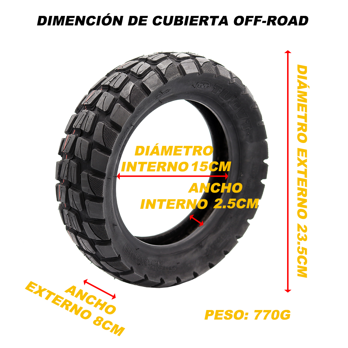 ANSENI Cubiertas pneumatico tubeless offroad 10x3 80/65-6 TUOVT