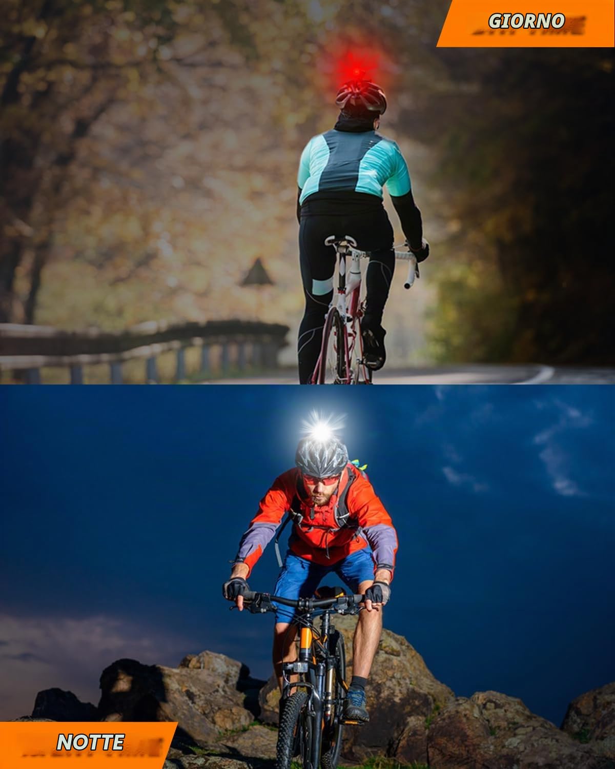 Wind&Moon Luce Casco Bici 2in1 USB IP66 5 Modalità