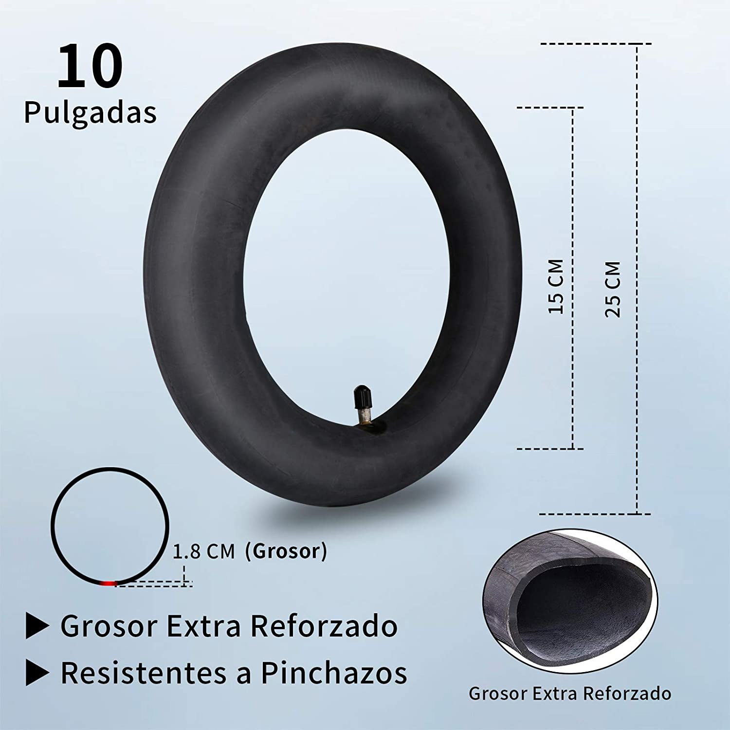 ANSENI Kit ruote Wanda 10 pollici bianche + camere per Xiaomi M365