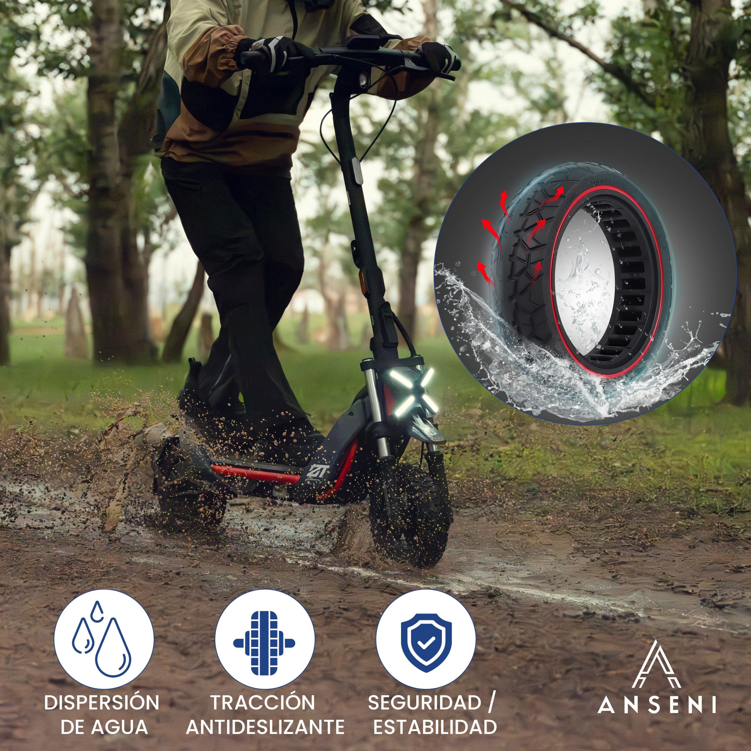 ANSENI Ruedas macizas ruota piena 11" 70/60-7.5 ZT3 Pro