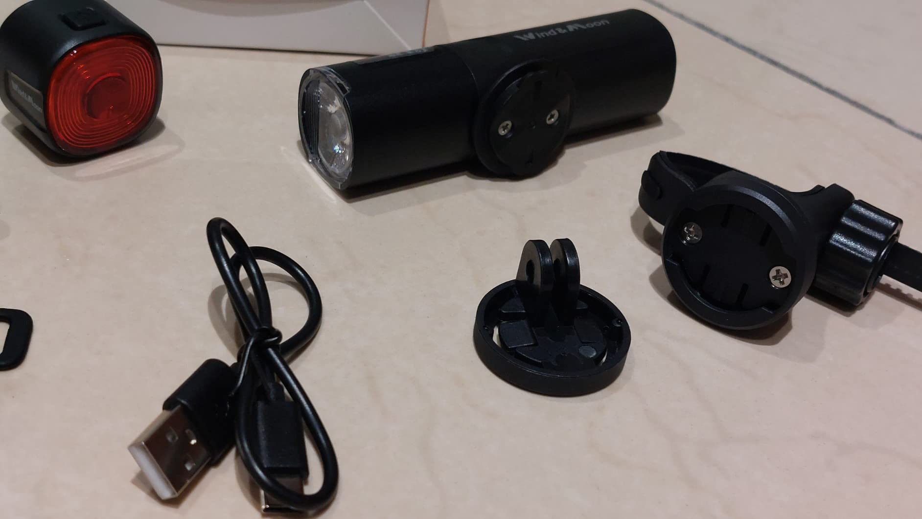 Wind&Moon Combined Lamp 400LM set luci bici USB 6 modalità