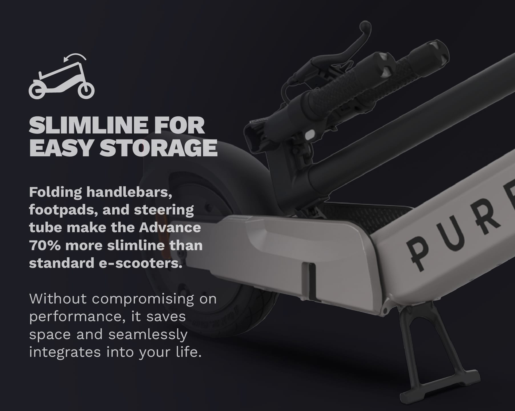 Pure Advance monopattino elettrico nero uso urbano