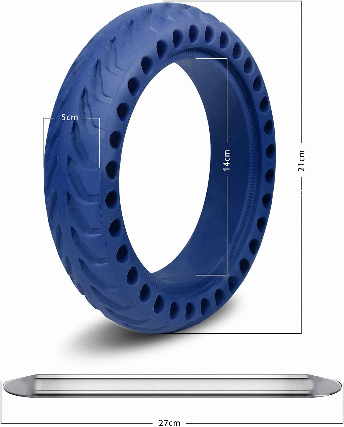 ANSENI Ruota Piena Blu 8,5" Xiaomi M365 Pro 1S Antiforatura 1pz