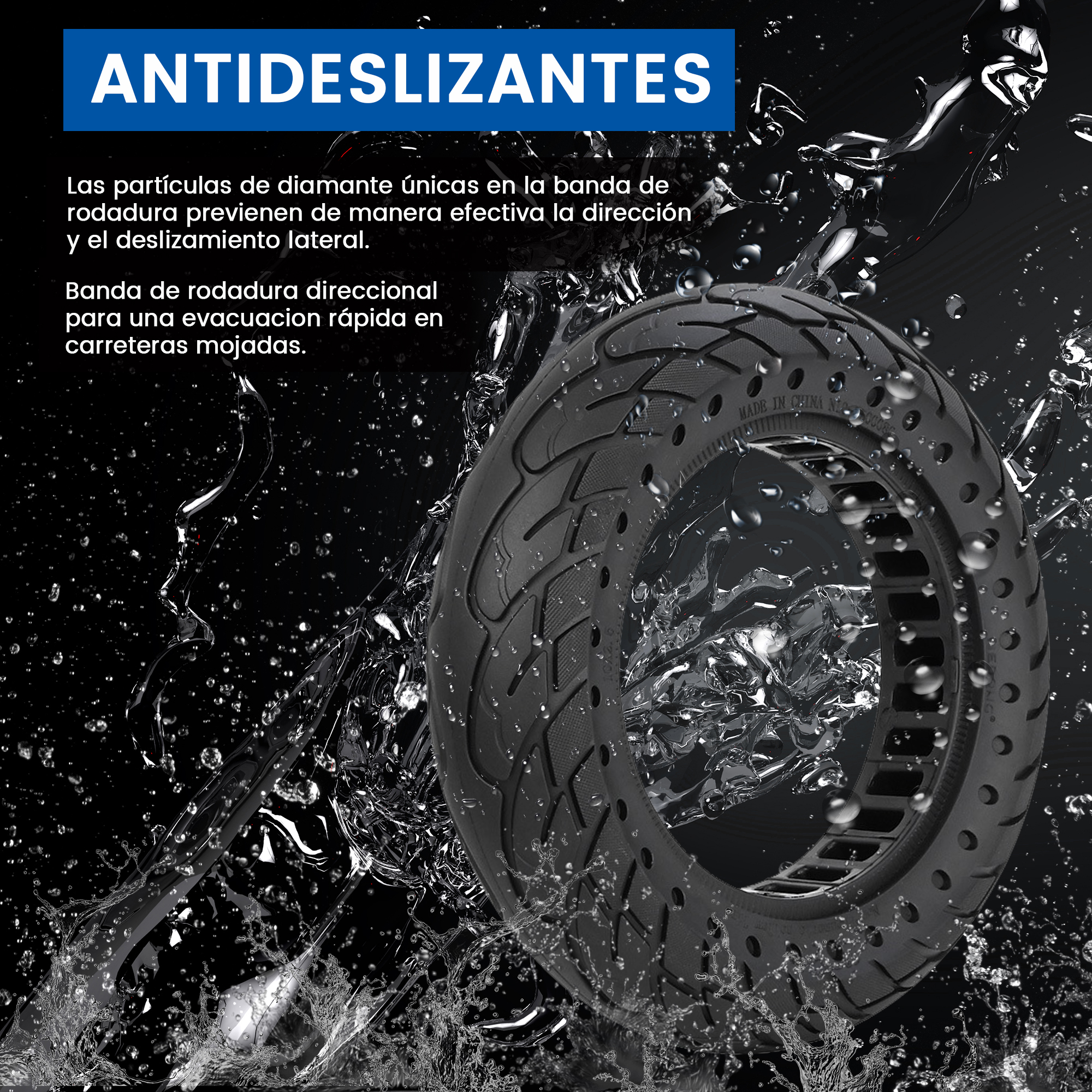 ANSENI Ruedas ruota piena 10" 10x2.125 nido d'ape nera