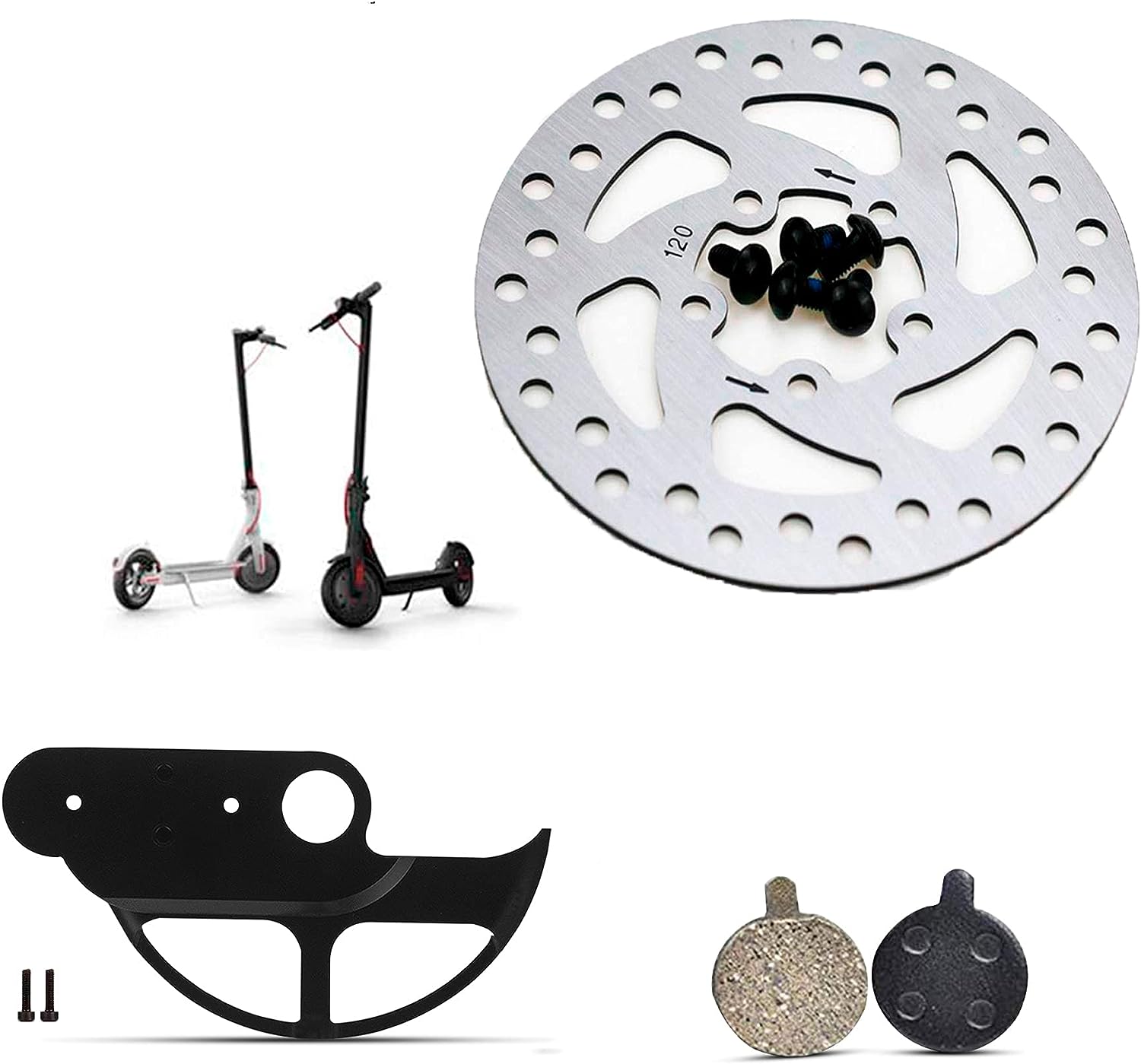 ANSENI Frenos Kit Disco Freno 120mm Xiaomi M365 Pro Pastiglie